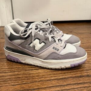 New Balance 550 Gray and Lavender Sneakers